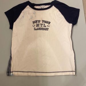 N.Y.L color block blue splash top